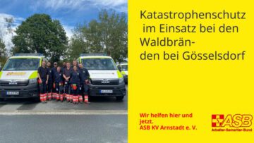 Katastrophenschutz im Einsatz bei den Waldbränden bei Gösselsdorf