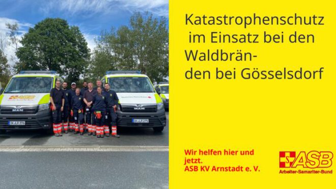 Katastrophenschutz im Einsatz bei den Waldbränden bei Gösselsdorf